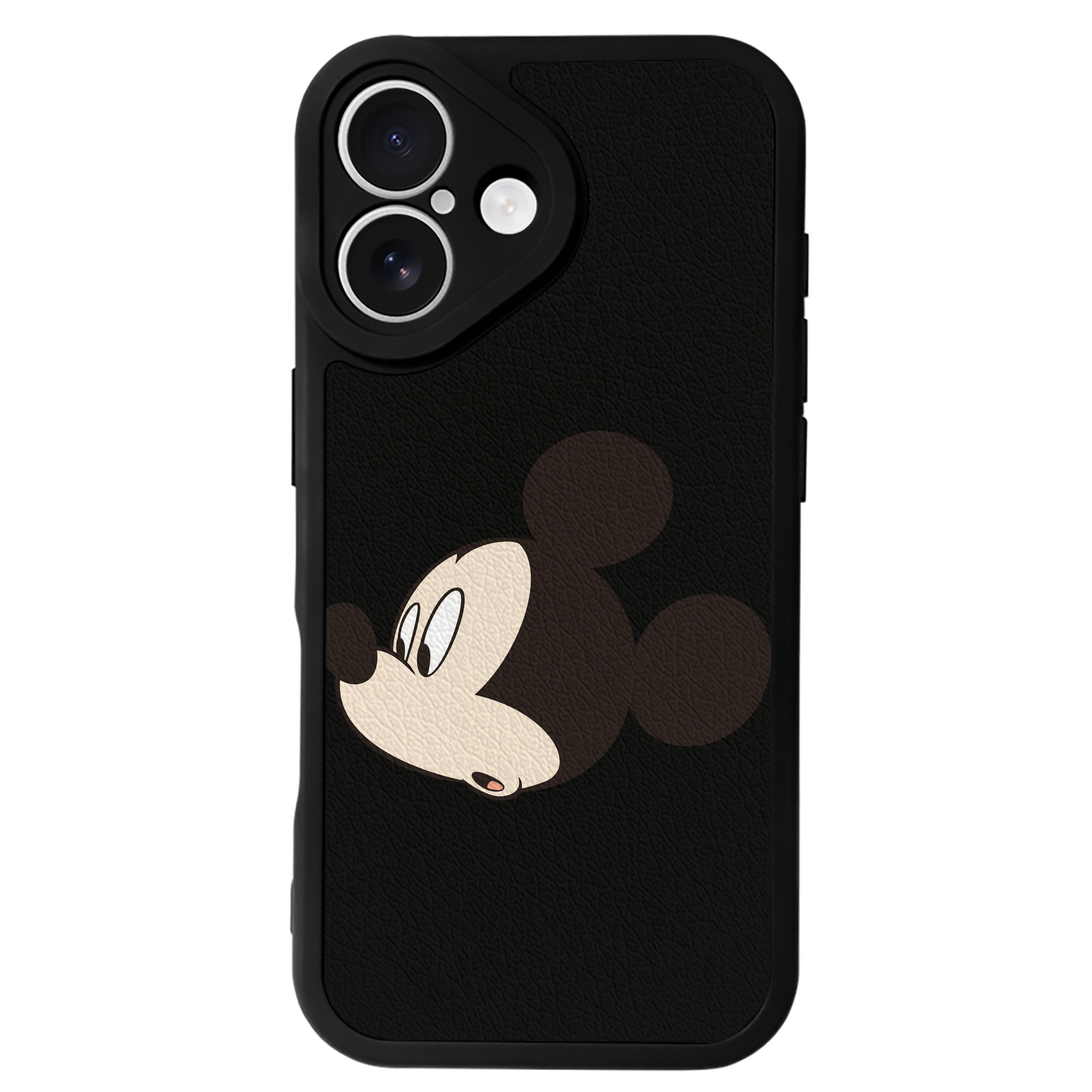 （画像用） ミッキーマウス Mickey Mouse 【iPhone 16シリーズ対応】シリコンスマホケース（レザー調） 材質：シリコン